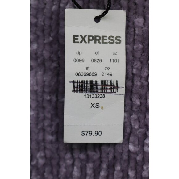 Express Cold Shoulder Bell Sleeves Sweater-XXS TTP-New w/Tag-Purple-Boho-Soft - Picture 6 of 10